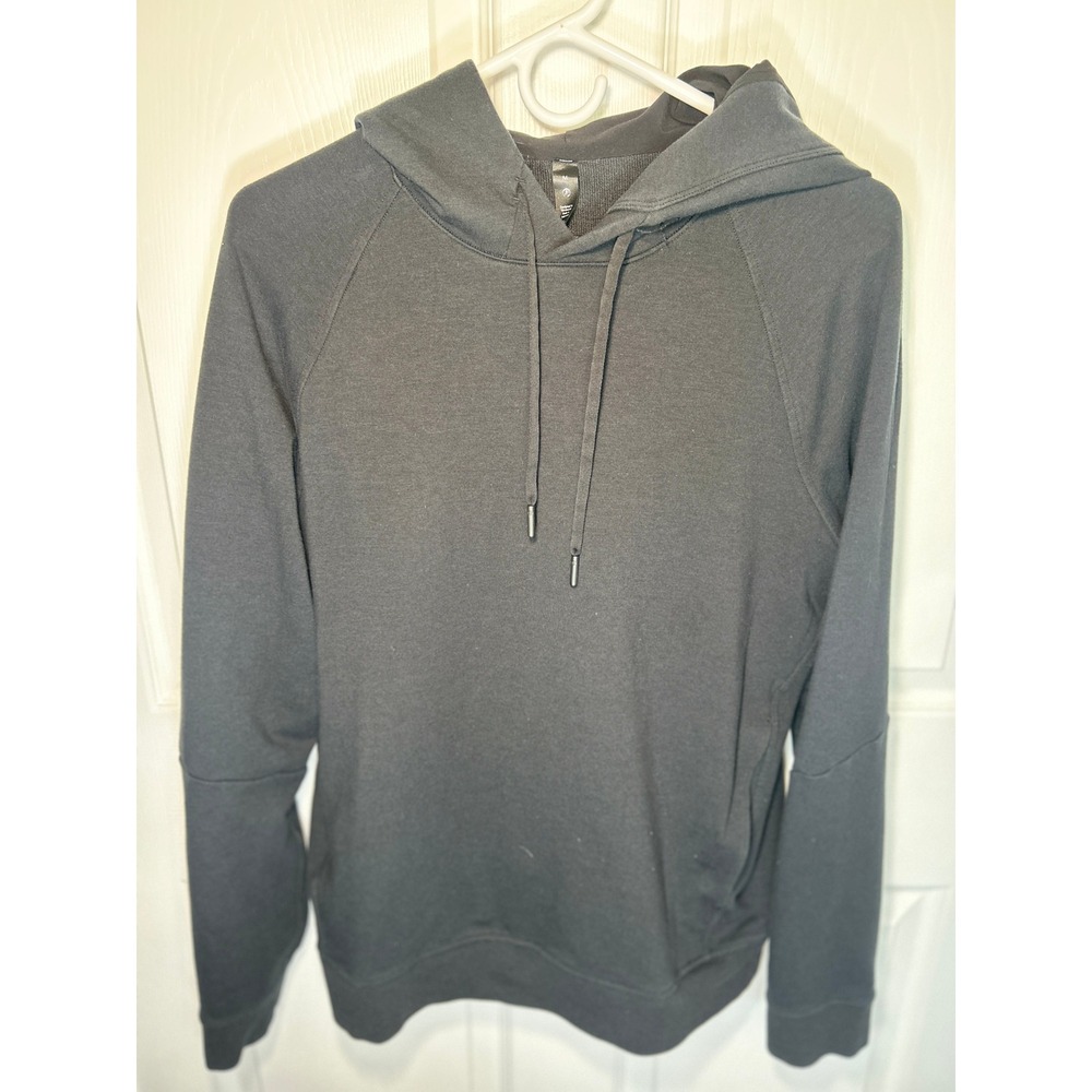 Lululemon‎ Mens City Sweat Pullover Hoodie Black Size M Raglan Sleeve LM3AUPS